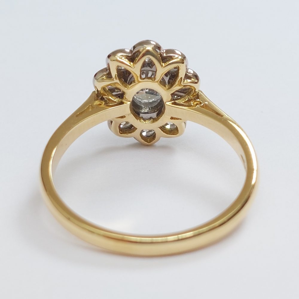 0.87ct Oval Diamond Cluster Ring