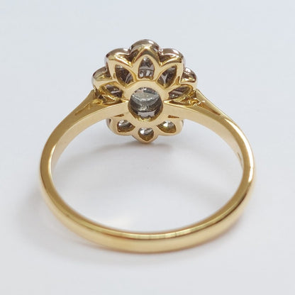 0.87ct Oval Diamond Cluster Ring