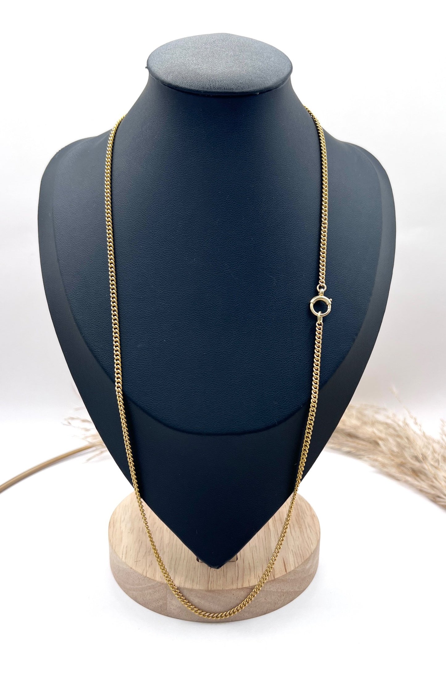 Antique 18ct Yellow Gold, 1920s 23 Inch Fine Curb Link Chain