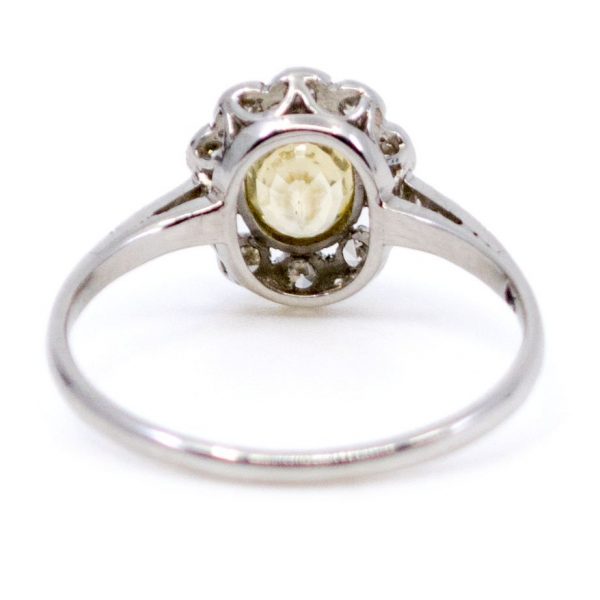 Vintage 1.00ct Yellow Sapphire and Single Cut Diamond Ring