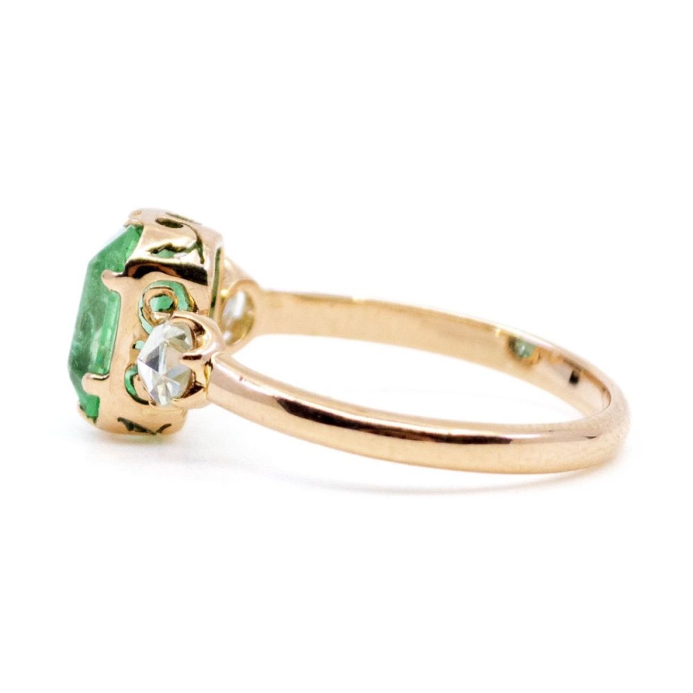 Antique Victorian Emerald and Diamond Ring