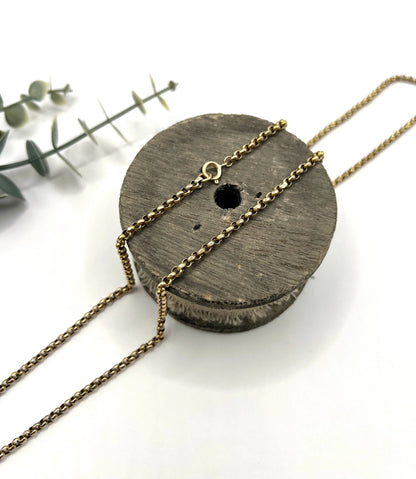 Antique 9 ct Yellow Gold Belcher Chain - Edwardian Faceted Link Necklace