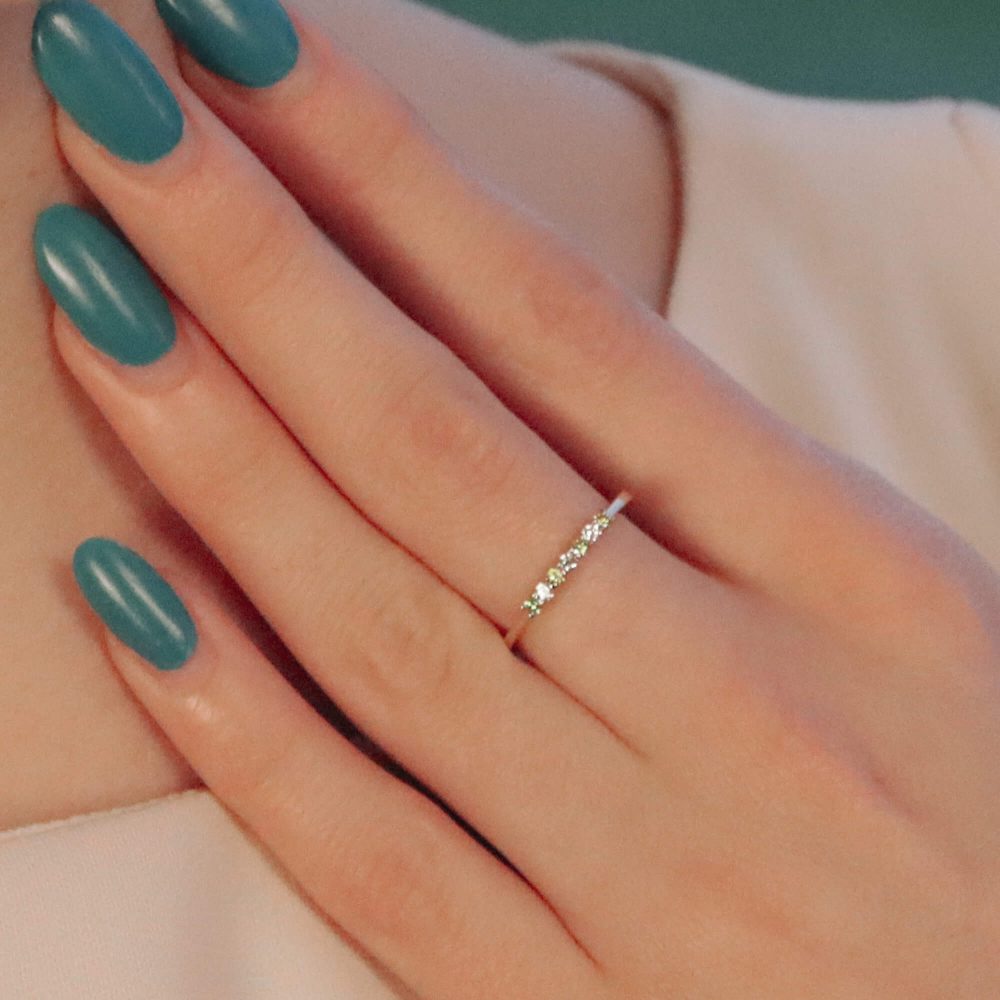 Natural Yellow Diamond Seven Stone Half Eternity Ring