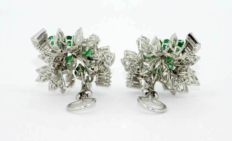George Hakim Emerald and Diamond Clip On Earrings