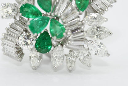 George Hakim Emerald and Diamond Clip On Earrings