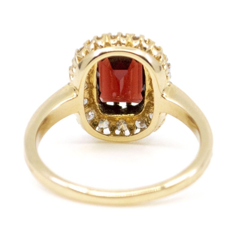 Garnet and Diamond Cluster Ring