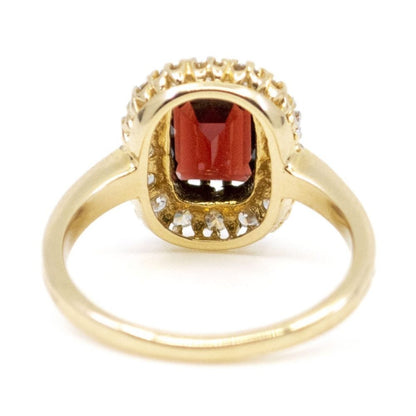 Garnet and Diamond Cluster Ring