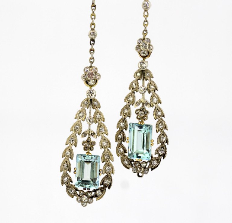 Antique Belle Époque Aquamarine and Diamond Suite