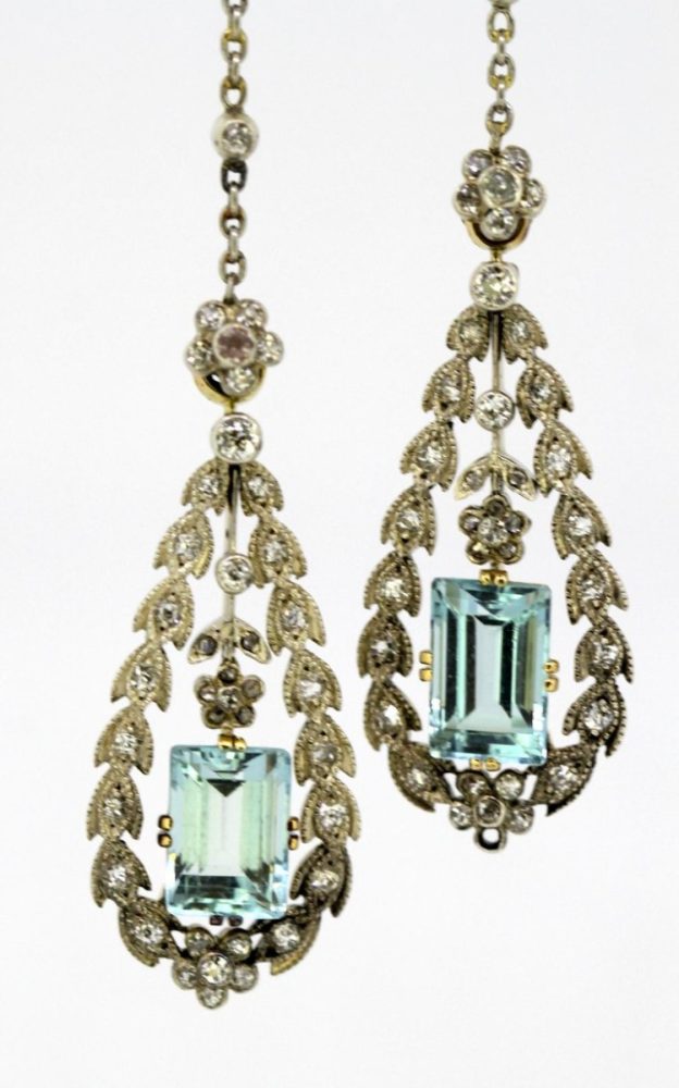 Antique Belle Époque Aquamarine and Diamond Suite