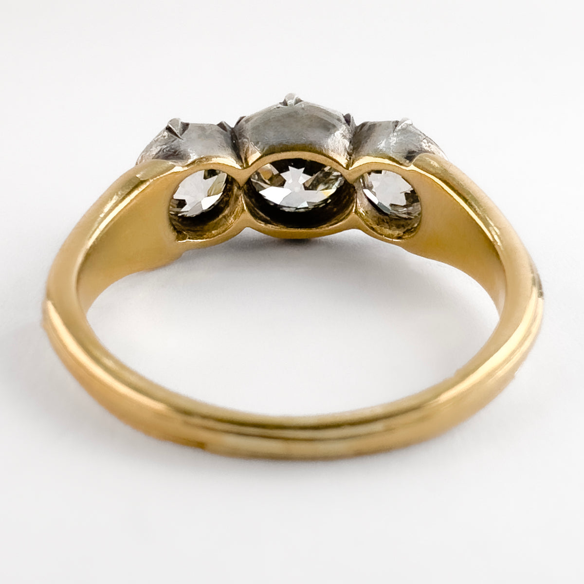 Antique 3 Stone Trilogy Diamond Ring 2.65ct