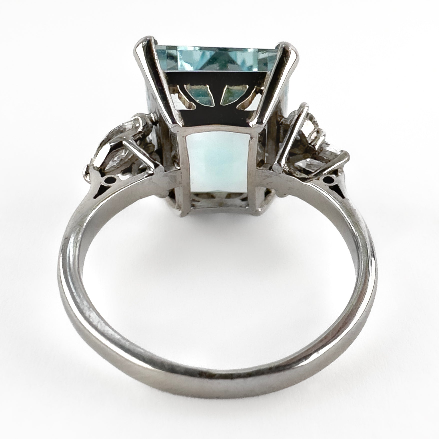 Vintage 6ct Aquamarine and Diamond Dress Ring, Circa 1950s