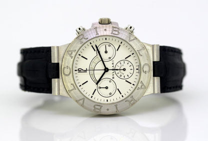 Vintage Bvlgari "Diagono" men's automatic wristwatch set in 18ct white gold.