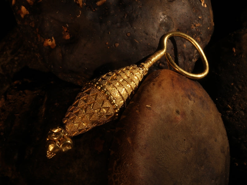 Ancient Yellow Gold Granulated Earring