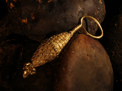 Ancient Yellow Gold Granulated Earring