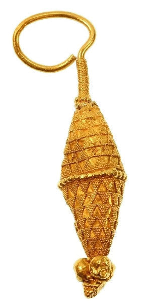 Ancient Yellow Gold Granulated Earring