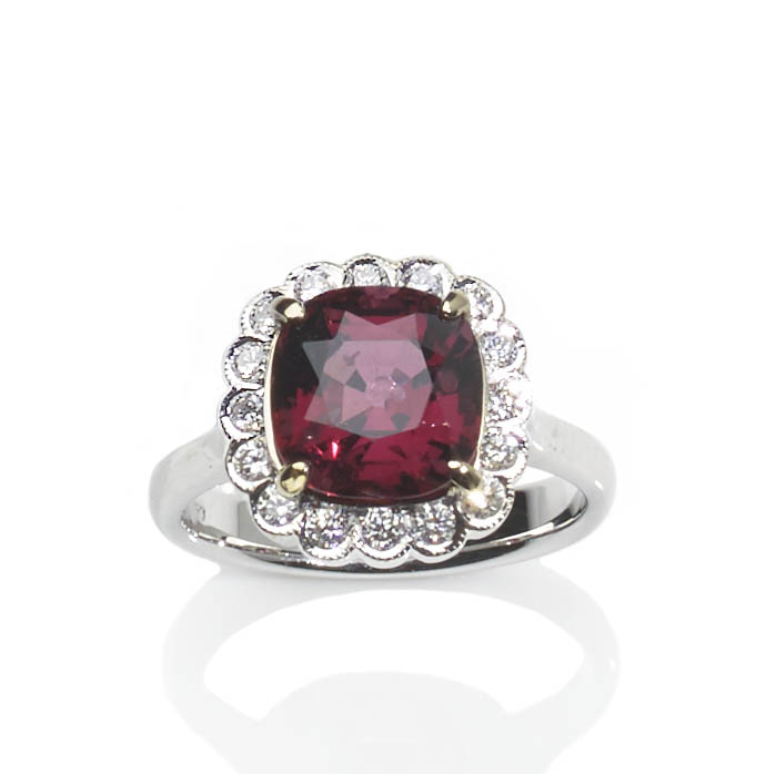 4.47ct Spinel and Diamond Cluster Ring