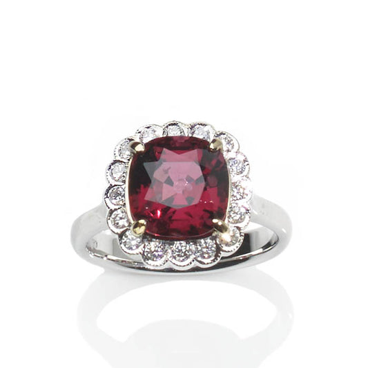 4.47ct Spinel and Diamond Cluster Ring