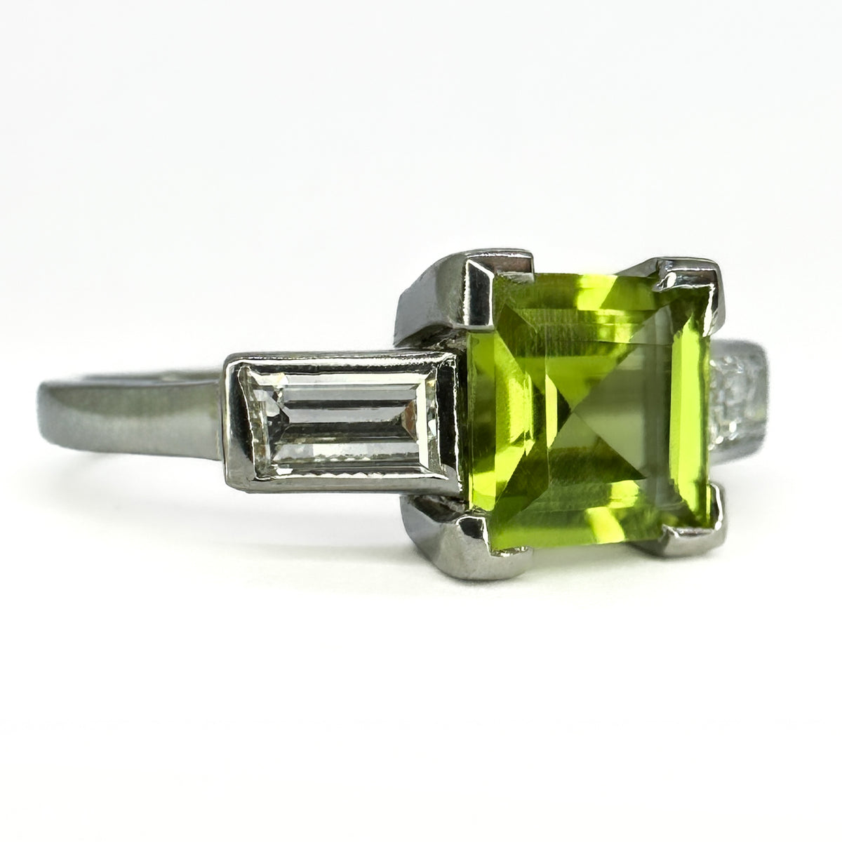 Peridot Diamond Trilogy Ring