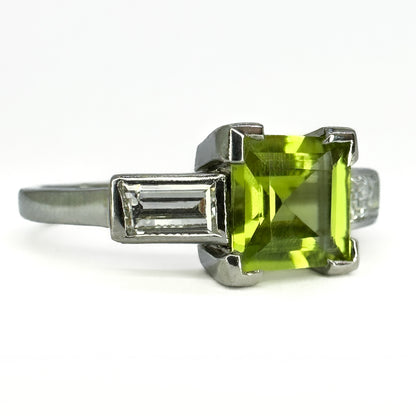 Peridot Diamond Trilogy Ring