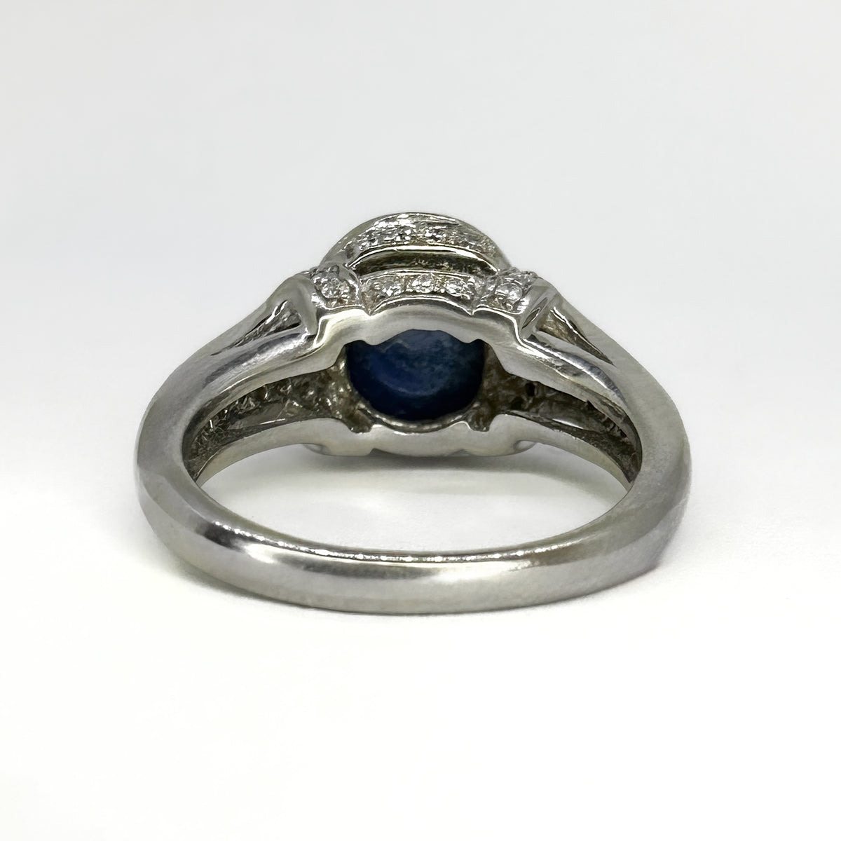 Sapphire and Diamond Cabochon Ring