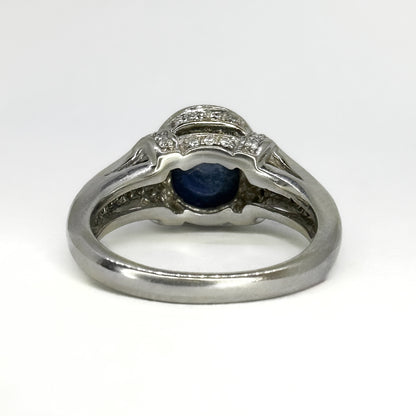 Sapphire and Diamond Cabochon Ring