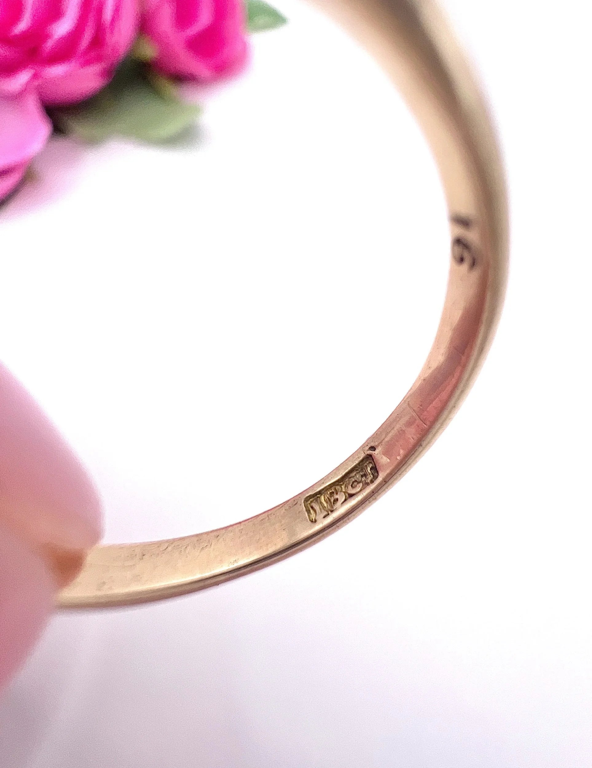 Antique 18 Carat Gold ADORE Amethyst, Diamond, Opal, Ruby and Emerald Acrostic Ring