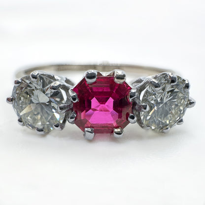 Ruby Diamond Trilogy Engagement Ring