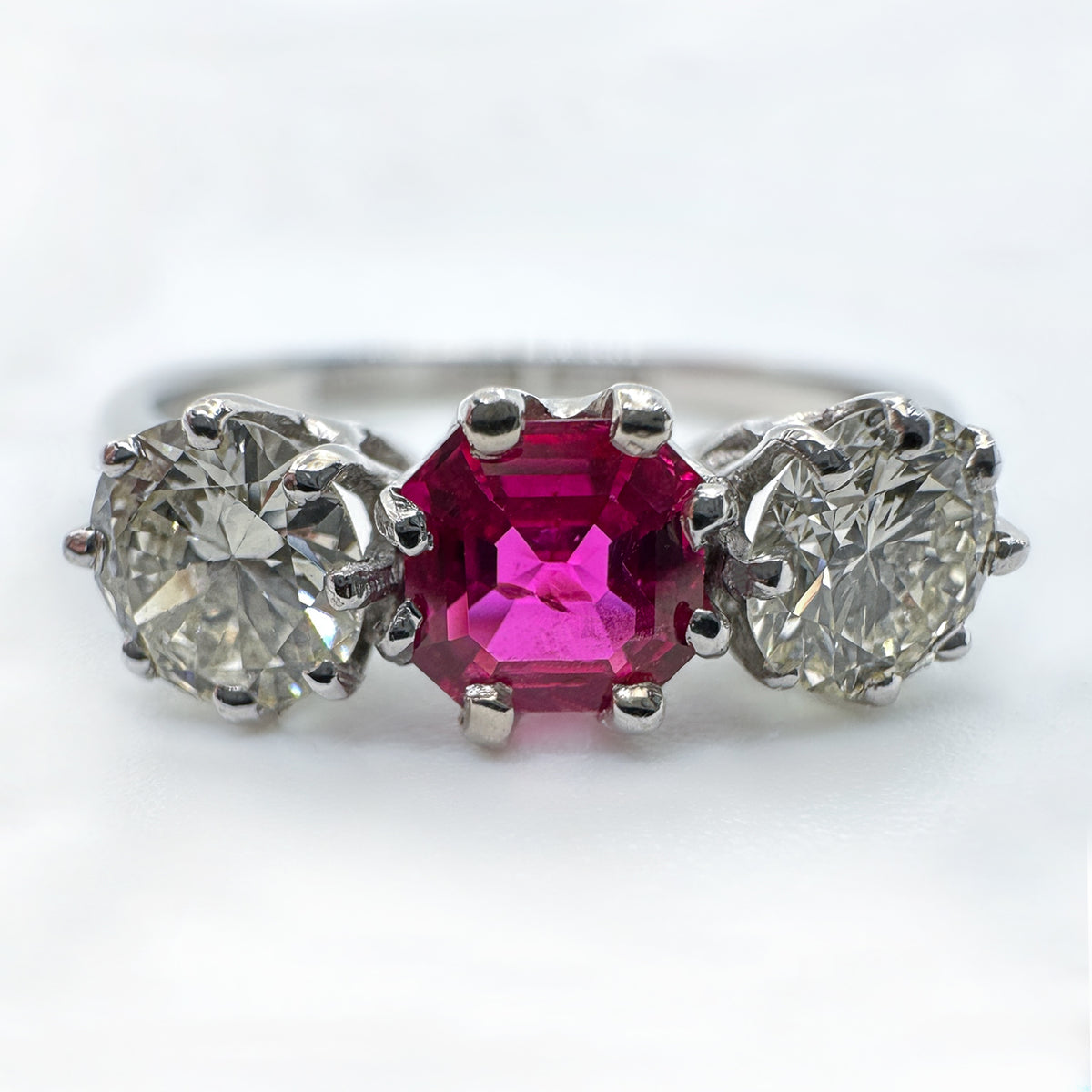 Ruby Diamond Trilogy Ring