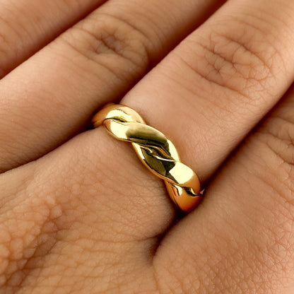 Vintage Kutchinsky Twisted 18ct Yellow Gold Wedding Band Ring, Circa 1970