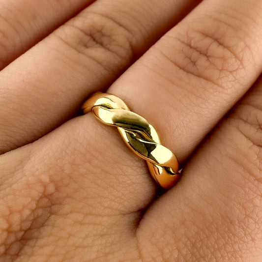 Vintage Kutchinsky Twisted 18ct Yellow Gold Wedding Band Ring, Circa 1970