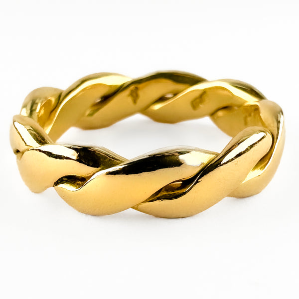 Vintage Kutchinsky Twisted 18ct Yellow Gold Band Ring, Circa 1970