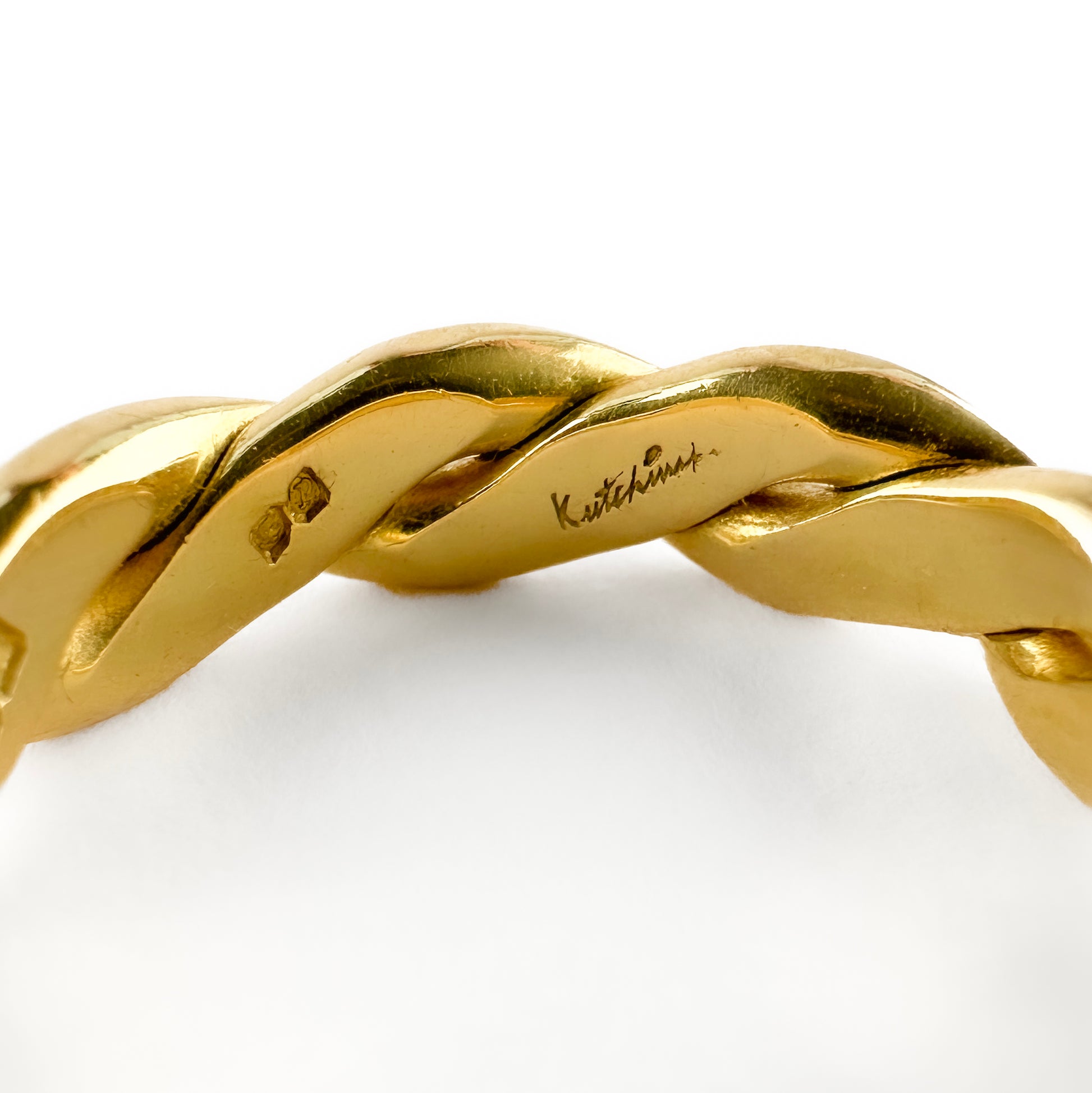 Vintage Kutchinsky Twisted 18ct Yellow Gold Band Ring, Circa 1970