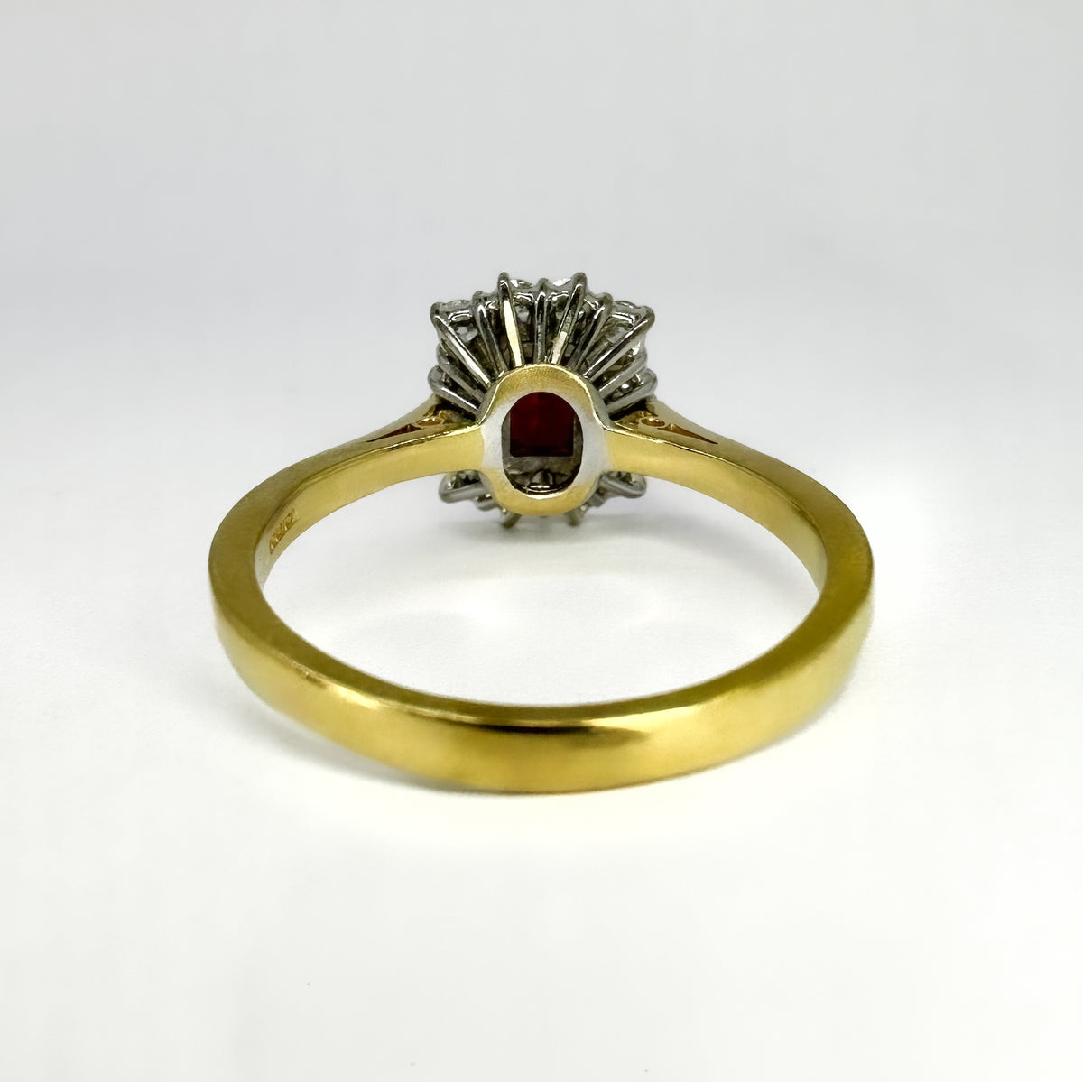 Ruby Diamond Rectangular Cluster Ring