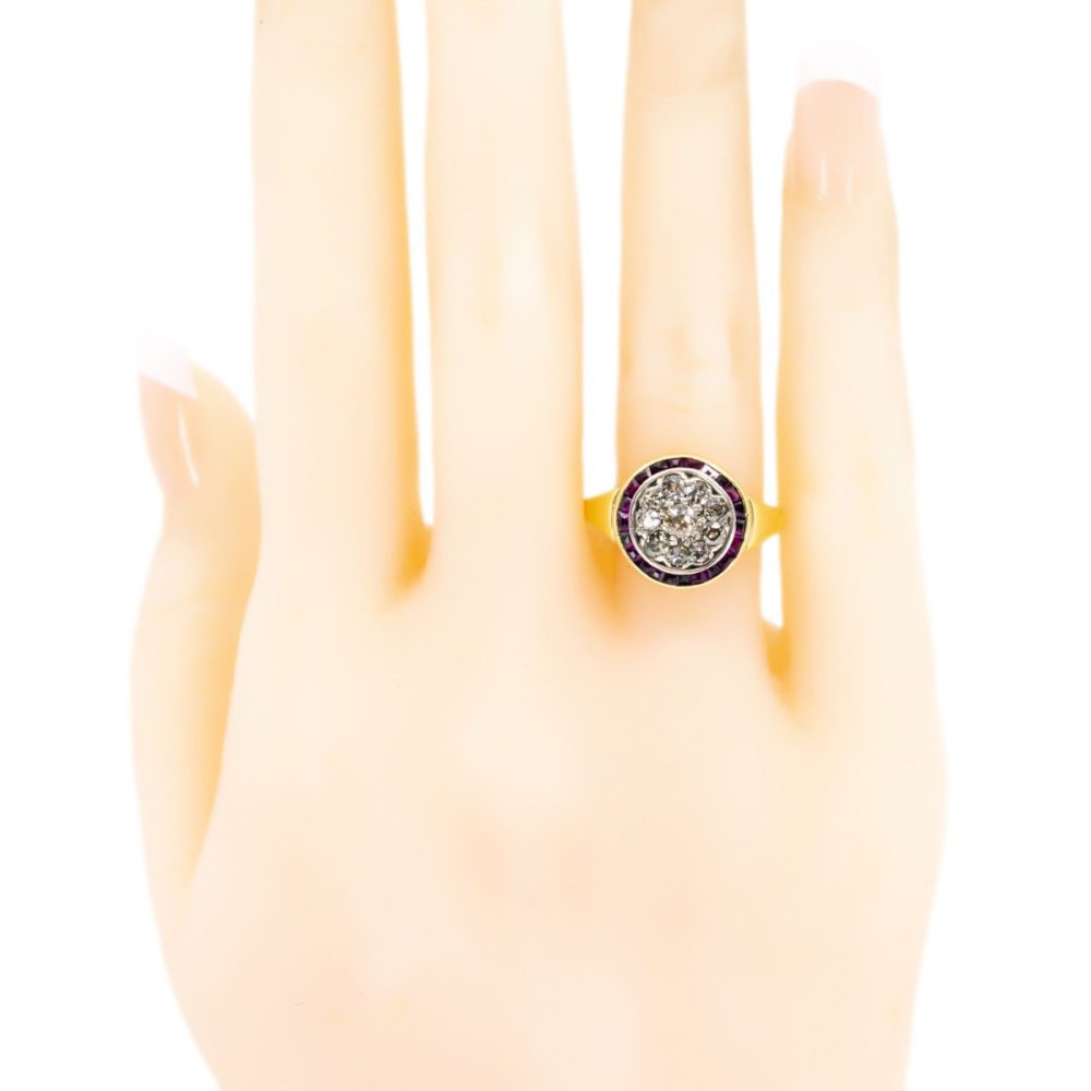 Antique Art Deco Ruby and Diamond Ring
