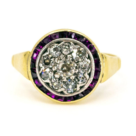Antique Art Deco Ruby and Diamond Ring