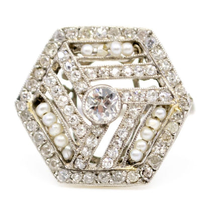 Antique Art Deco Hexagonal Diamond Ring