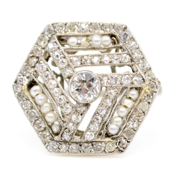Antique Art Deco Hexagonal Diamond Ring