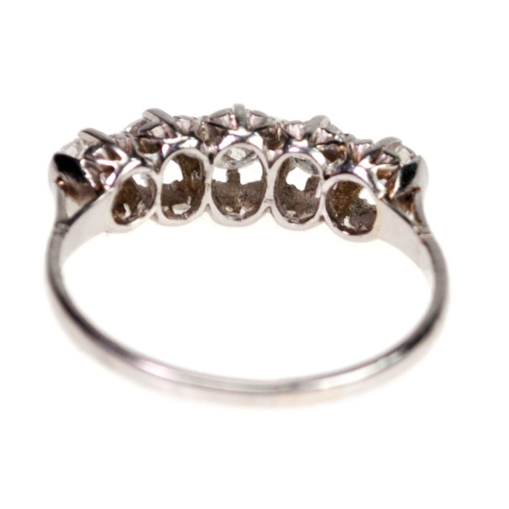 Antique Edwardian Old European Cut Diamond Ring, Platinum