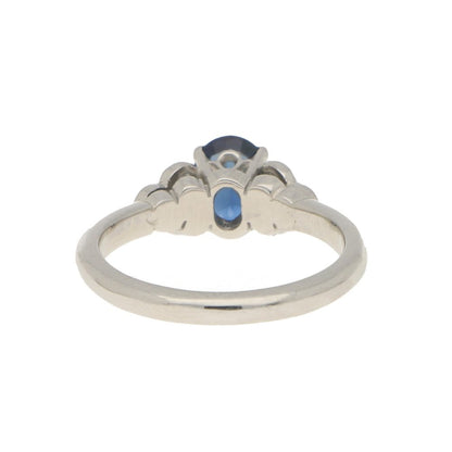 0.98ct Oval Sapphire and Diamond Engagement Ring in Platinum