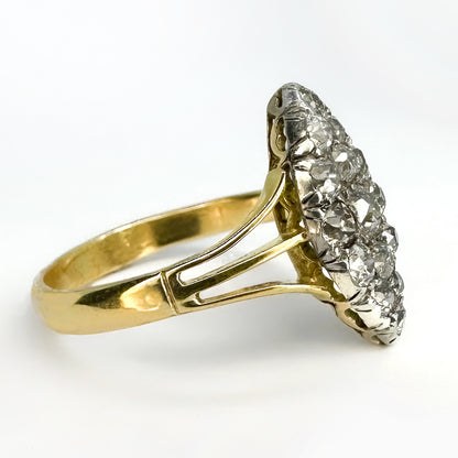 Marquise Pave Old Cut Diamond Ring