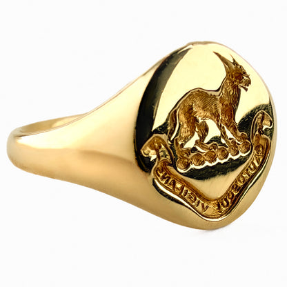 1918 Lynx & Motto Intaglio Signet Ring