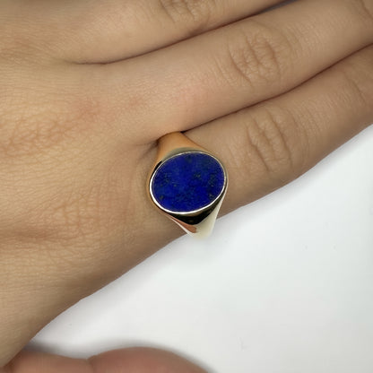 Lapis Oval Signet Ring