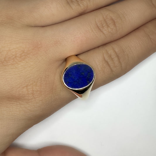Lapis Oval Signet Ring