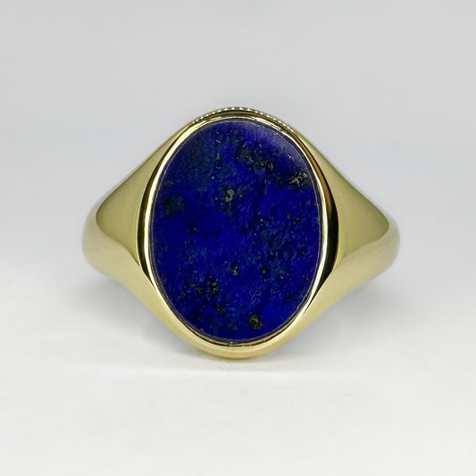 Lapis Oval Signet Ring
