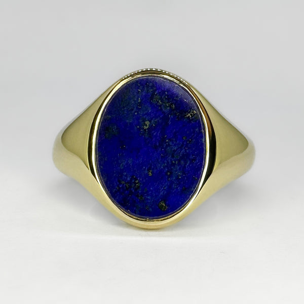 Lapis Oval Signet Ring