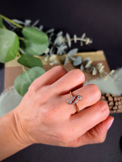 Antique 14ct Gold Edwardian Diamond Belle Époque Ring