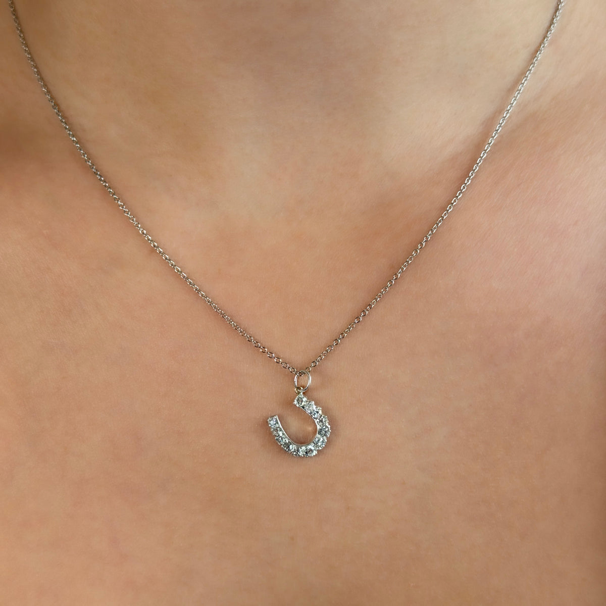 Edwardian Diamond Horseshoe Pendant