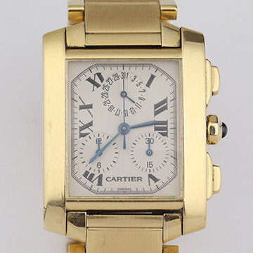 Cartier Tank Francaise 18ct Yellow Gold 1830 Chronograph, With Box