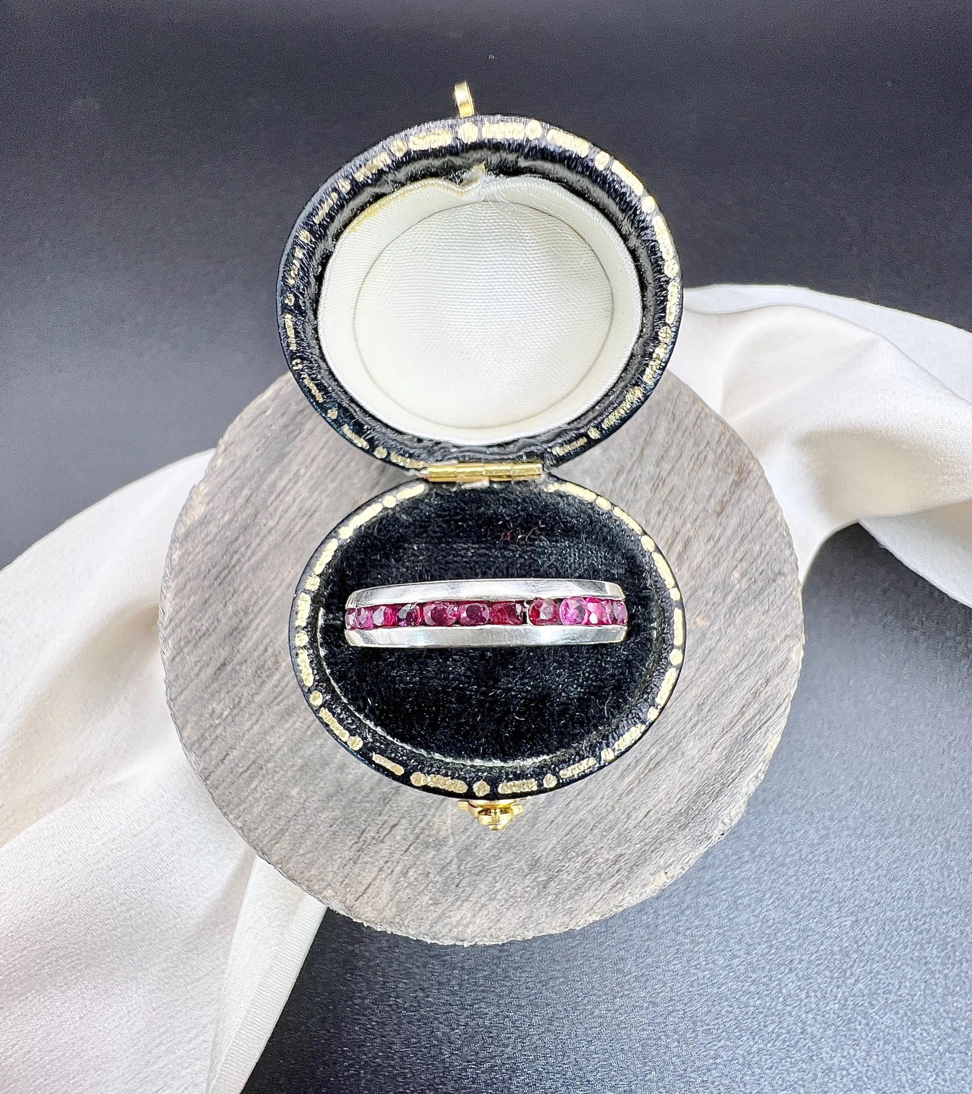 Vintage Platinum Ruby Channel Set Full Eternity Ring, Circa 1980