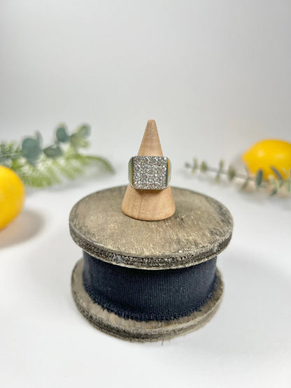 Vintage French 18 Carat White Gold Square Diamond Ring, 1.50 Carats, Circa 1970